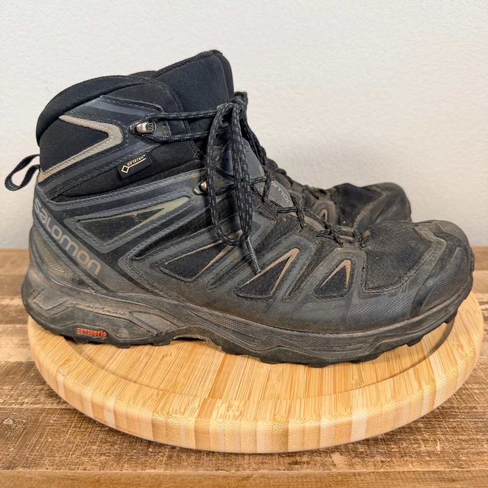 Salomon X Ultra 3 Wide Mid Goretex Waterproof Hiking Boots Mens 11 Black 401293